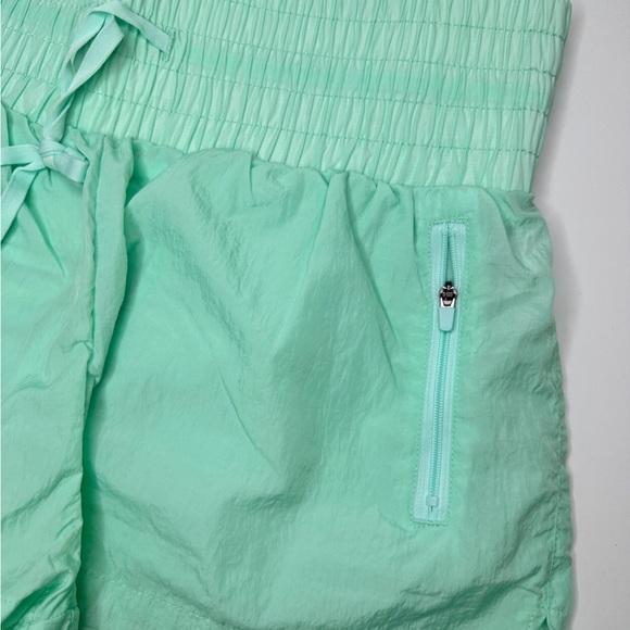 Bandier All Access Sprint Running Shorts With Brief Lining in Clear Water Green - Picture 2 of 7